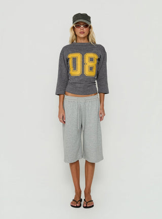 City 3/4 Sleeve Graphic Tee Grey / Yellow