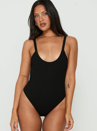 Nerinah Ribbed Bodysuit Black