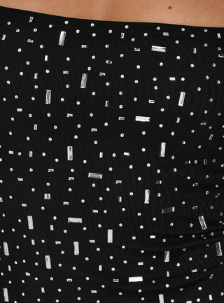 Anestassia Embellished Mini Dress Black