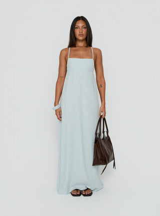 Solie Tie Back Maxi Dress Ice Blue