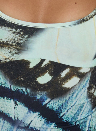 Full Focus Cami Top Blue Butterfly
