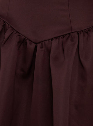 Soft Bloom Drop Waist Strapless Maxi Dress Chocolate
