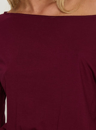 Kaitlinn Ruched Long Sleeve Playsuit Red