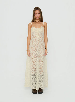 Lovedream Lace Maxi Dress Yellow