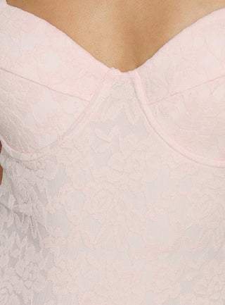 Laryna Lace Bodysuit Pink