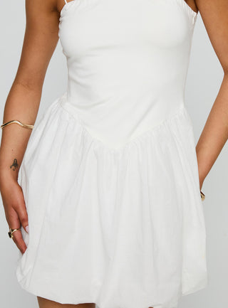 Vista Amora Bubble Hem Mini Dress White