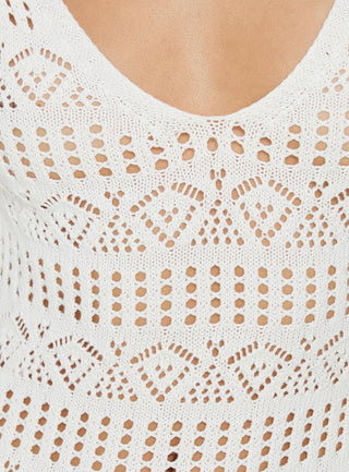 Ledena Knit V Neck Maxi Dress Cream