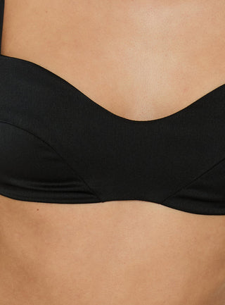 Edeniah Satin Micro Crop Top Black
