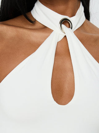 Amerika Twist Neck Top White