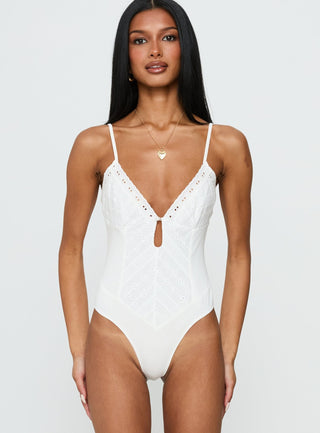 Nerisse Keyhole Bodysuit White