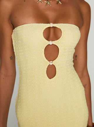 Saijana Strapless Maxi Dress Lemon