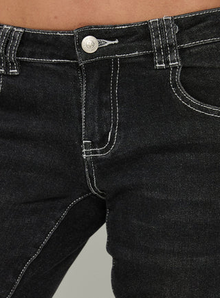 Clynee Ultra Low Rise Bootleg Jeans Vintage Black