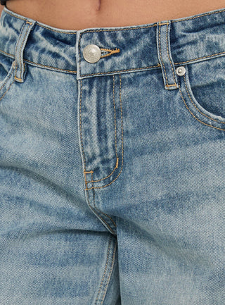 Sooki Low Rise Cropped Jeans Light Vintage Blue