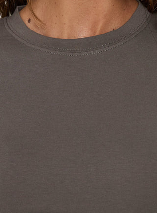 Valentinna Short Sleeve Curved Hem Top Grey