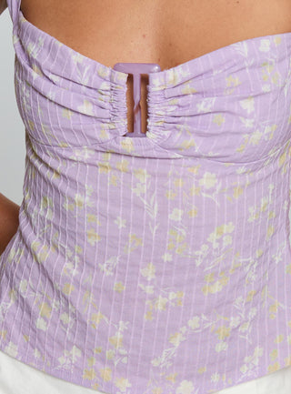 Isabetta Halter Top Lilac Floral