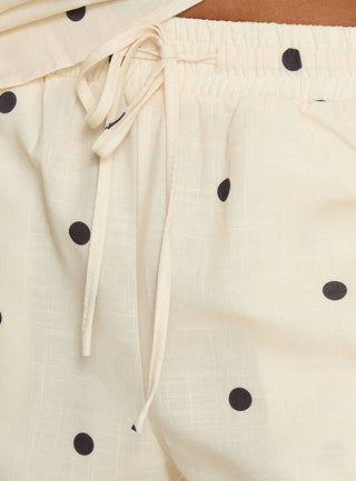 Bellara Tie Waist Pants Yellow Polka