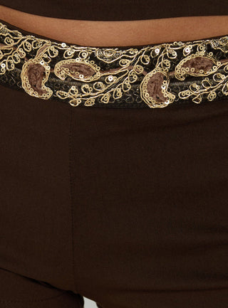 Belvani Micro Shorts Brown / Paisley