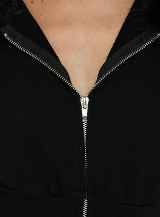 Ramonda Faux Fur Hooded Jumper Black