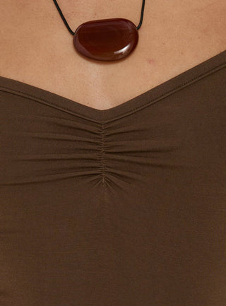Possie Layered Jersey Mini Dress Brown