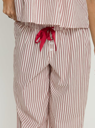 Chill Club Sleep Relaxed Pants Red  White Stripe