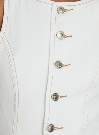 Yumiko Denim Romper White