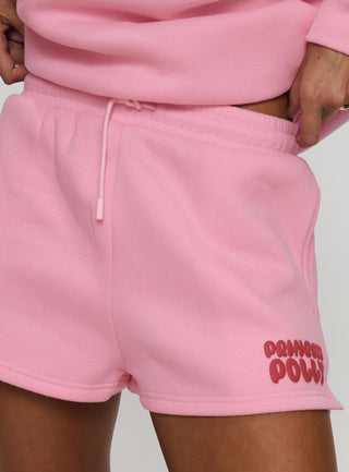 Princess Polly Sweat Short Bubble Text Pink  Red