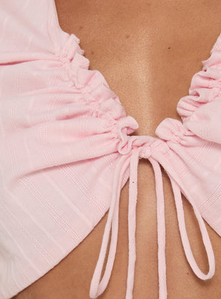 Cordelea Ruched Micro Crop Top Pink