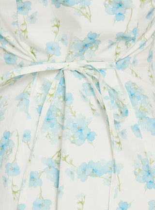Kylanah Contrast Trim Playsuit Blue Floral