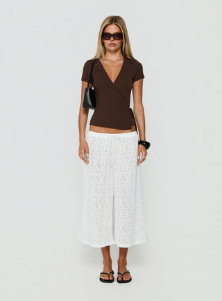 Lerissa Wrap Top Brown