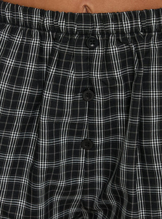 Quiny Elasticated Waist Shorts Black Check