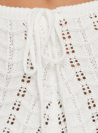Rheara Knit Tie Waist Shorts White