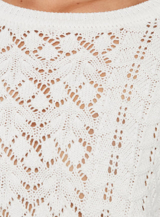 Rheara Knit Short Sleeve Top White