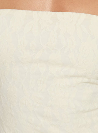 Annarosa Strapless Lace Maxi Dress Cream