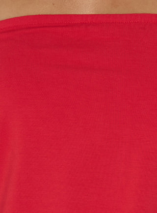 Wryn Strapless Blouson Tie Detail Top Red