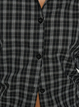 Quiny Long Sleeve Shirt Black Check