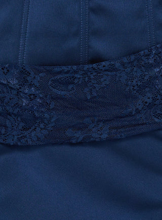 Sura Strapless Lace Detail Maxi Dress Navy