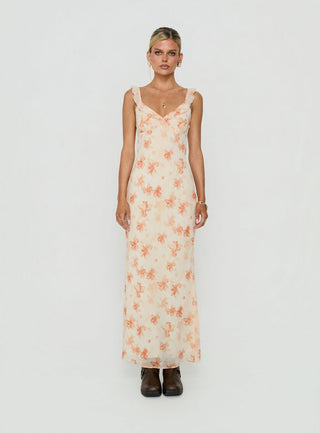 Aymi Frill Bust Detail Maxi Dress Multi Floral