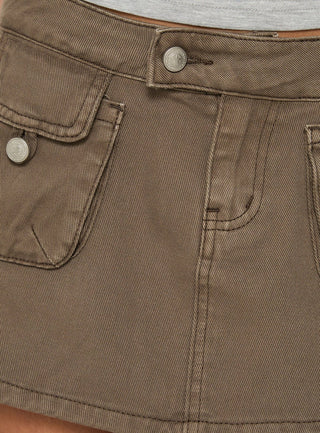 Tarza Cargo Mini Skirt Khaki