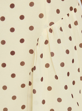 Dalona Strapless Drop Waist Mini Dress Yellow Polka Dot