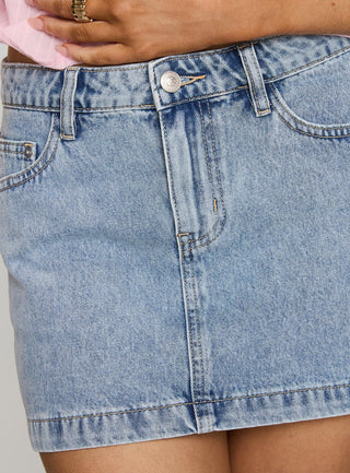 Nickei Denim Mini Skirt Light Wash Tall