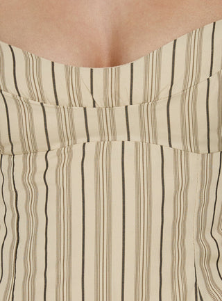 Kierstyn Corset Set Beige Stripe