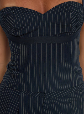 Briana Set Navy Pinstripe Petite
