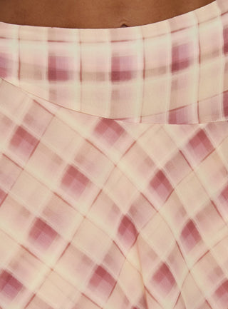 Natana Asymmetrical Midi Skirt Multi Check