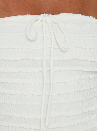Jaima Textured Strapless Top Cream