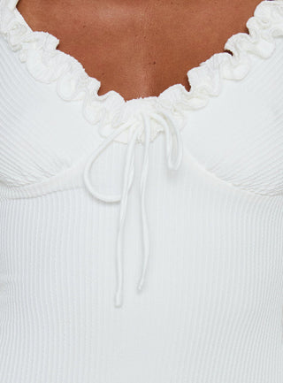 Elsy Ruffle Mini Dress White