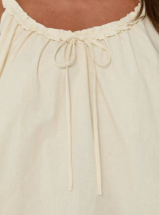 Nattalie Babydoll Frill Sleep Top Cream