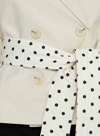 Meriana Cropped Trench Beige Polka Dot