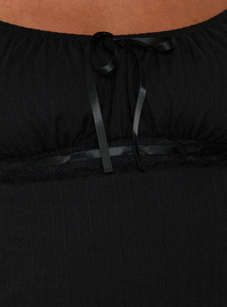 Garconne Textured Top Black