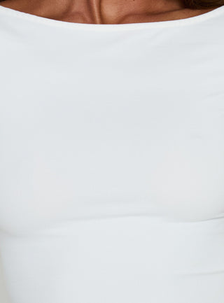 Daily Define Boatneck 34 Sleeve Top White