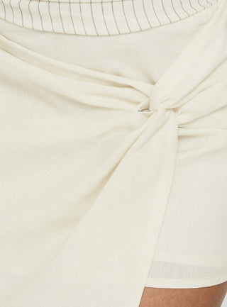 Mirello Halter Wrap Mini Dress Yellow Stripe